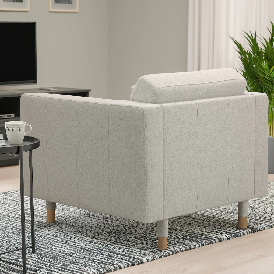 Кресло - IKEA LANDSKRONA, 89х89х78 см, светло-серый, ЛАНДСКРУНА ИКЕА (изображение №4)