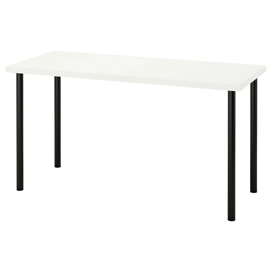 Письменный стол - IKEA LAGKAPTEN/ADILS, 140х60 см, белый/черный, ЛАГКАПТЕН/АДИЛЬС ИКЕА (изображение №1)