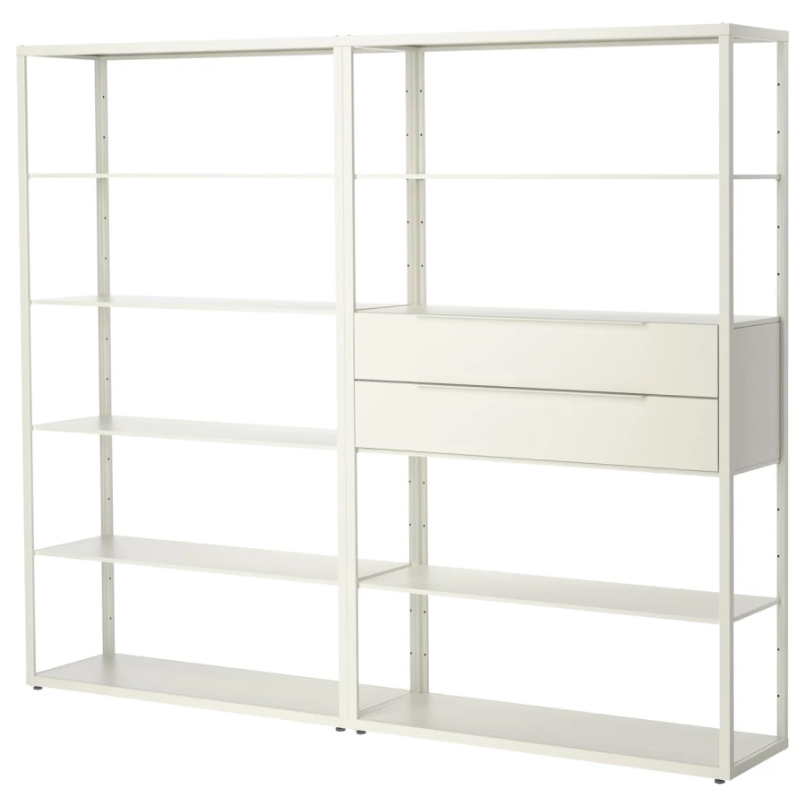 Книжный шкаф - FJÄLKINGE / FJАLKINGE  IKEA/ ФЬЕЛЬКИНГЕ  ИКЕА,   236х193 см,  белый (изображение №1)