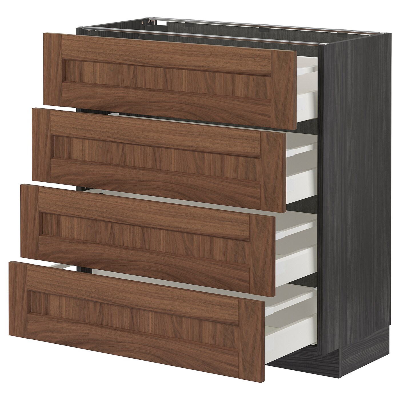 Напольный кухонный шкаф  - IKEA METOD MAXIMERA, 88x39,5x80см, черный/коричневый, МЕТОД МАКСИМЕРА ИКЕА