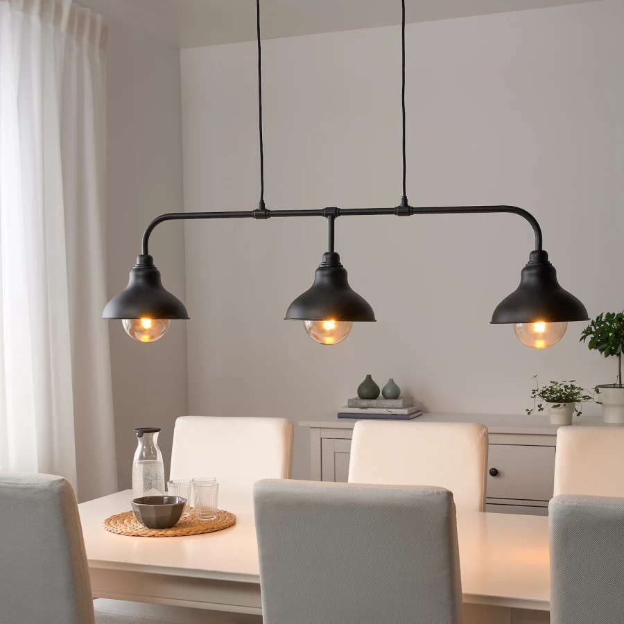 Подвесной светильник - AGUNNARYD IKEA/ АГУННАРИД  ИКЕА,  27х22 см, черный (изображение №2)
