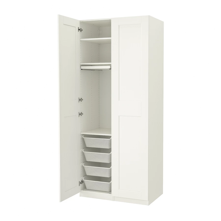 Гардероб - IKEA PAX/GRIMO /ПАКС/ГРИМО ИКЕА, 100x60x236 см, белый (изображение №1)