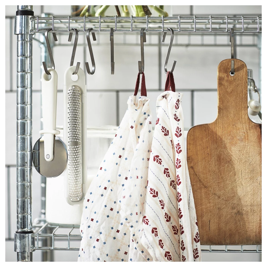 Кухонное полотенце - IKEA INAMARIA, 60х45 см, белый/красный, ИНАМАРИЯ ИКЕА (изображение №5)