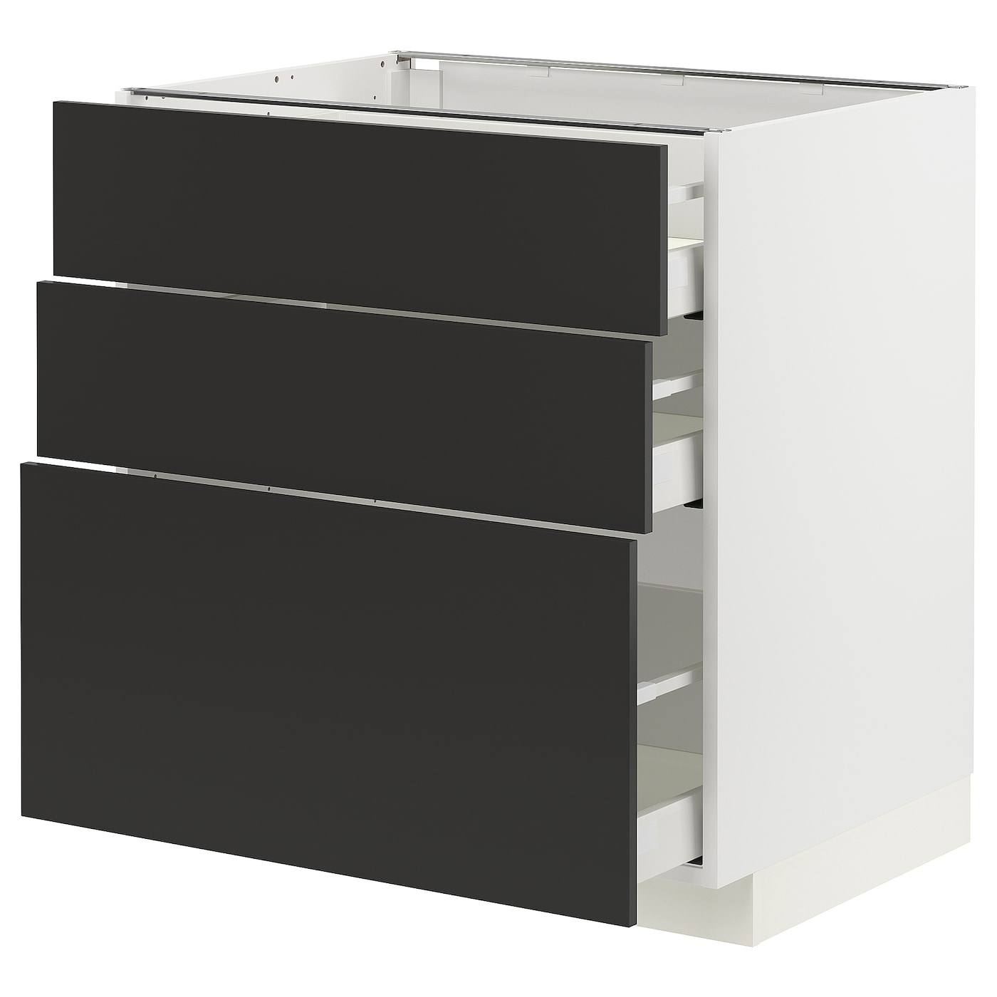 Напольный шкаф - IKEA METOD MAXIMERA, 88x62x80см, белый/черный, МЕТОД МАКСИМЕРА ИКЕА