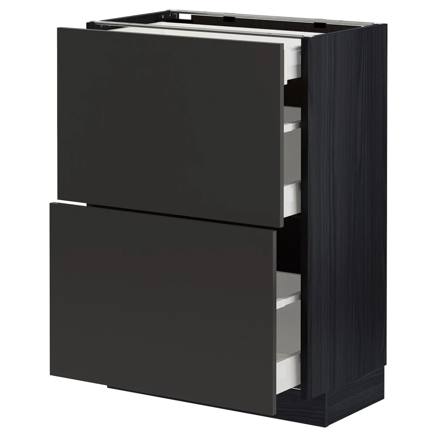 Напольный 3-дверный шкаф  - IKEA METOD MAXIMERA, 88x39,2x60см, черный, МЕТОД МАКСИМЕРА ИКЕА (изображение №1)