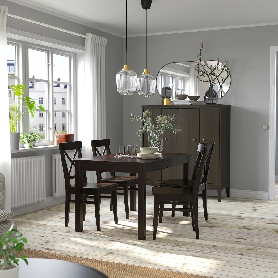 Обеденный набор - LANEBERG/INGOLF IKEA/ ЛАНБЕРЕГЕ/ИНГОЛЬФ ИКЕА, 190х130х80 см, коричневый (изображение №2)