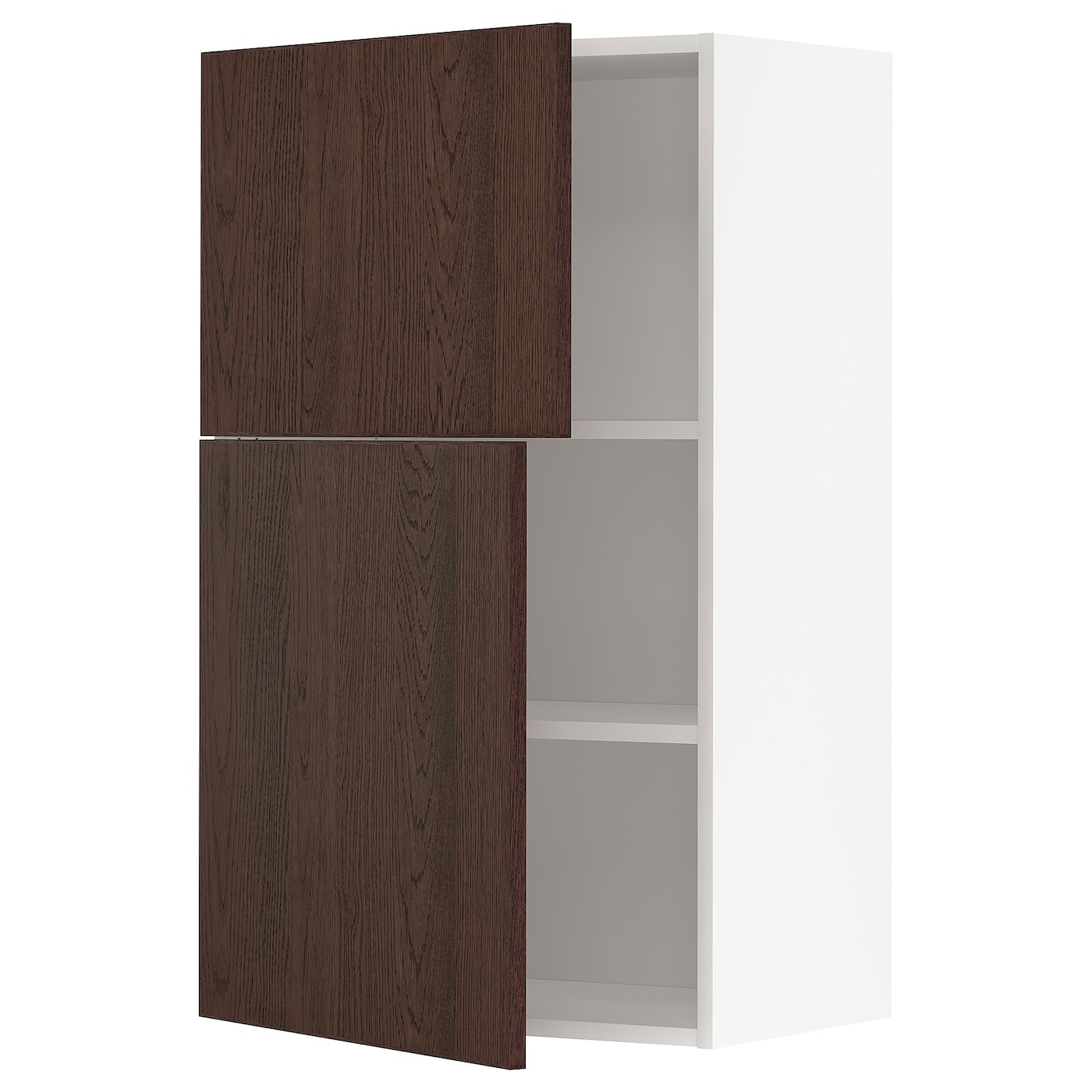 Навесной шкаф с полкой - METOD IKEA/ МЕТОД ИКЕА, 100х60 см, белый/коричневый