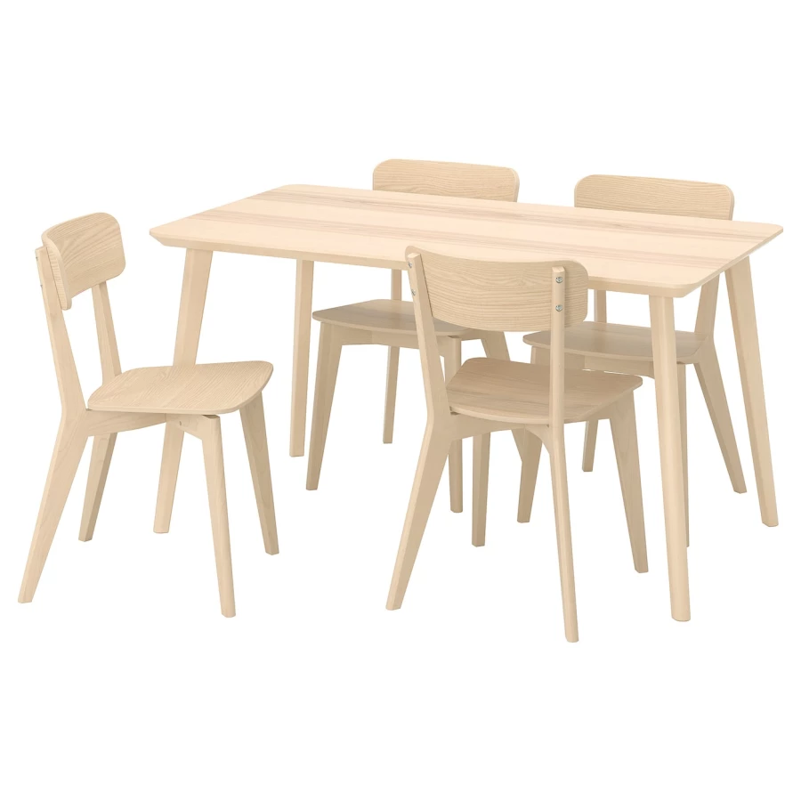 Стол и 4 стула - LISABO / LISABO IKEA/ ЛИСАБО ИКЕА, 140х78х74 см, дерево (изображение №1)