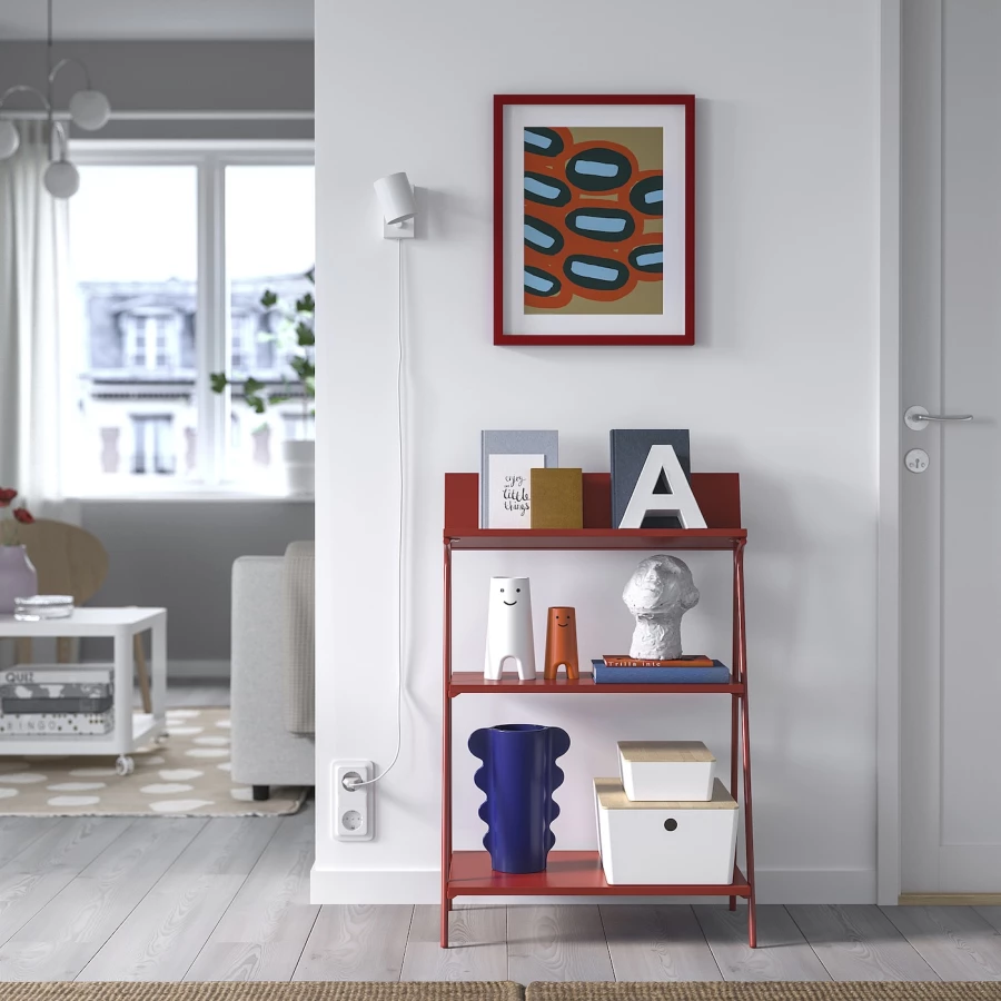 Открытый шкаф IKEA KRÖNIKÖR/КРЭНИКЭР  ИКЕА, 60х35х91 см, красный (изображение №3)