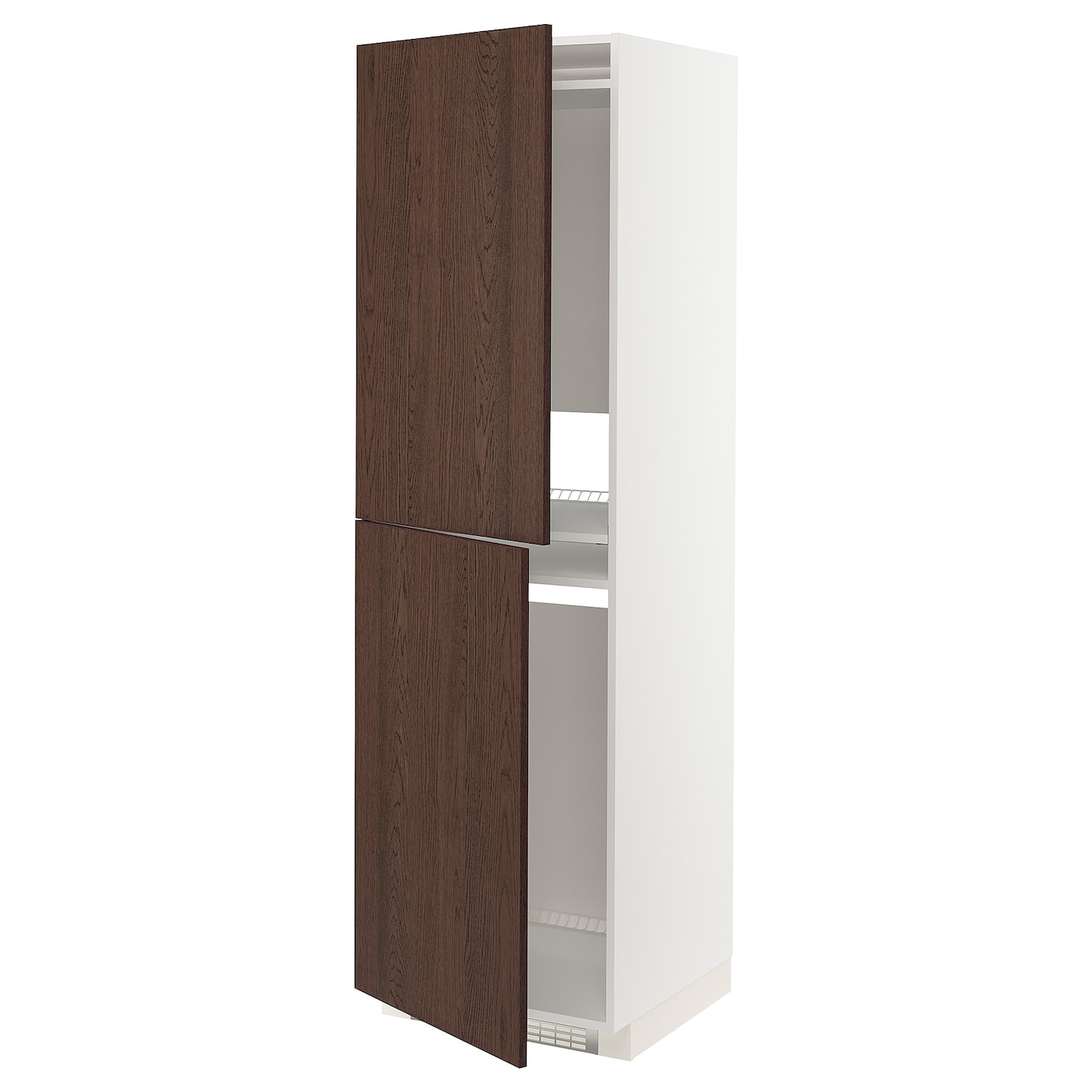 Высокий кухонный шкаф - IKEA METOD/МЕТОД ИКЕА, 200х60х60 см, белый/коричневый