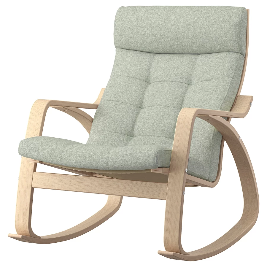 Кресло-качалка - IKEA POÄNG/POANG/ПОЭНГ ИКЕА, 68х94х95 см, серый (изображение №1)