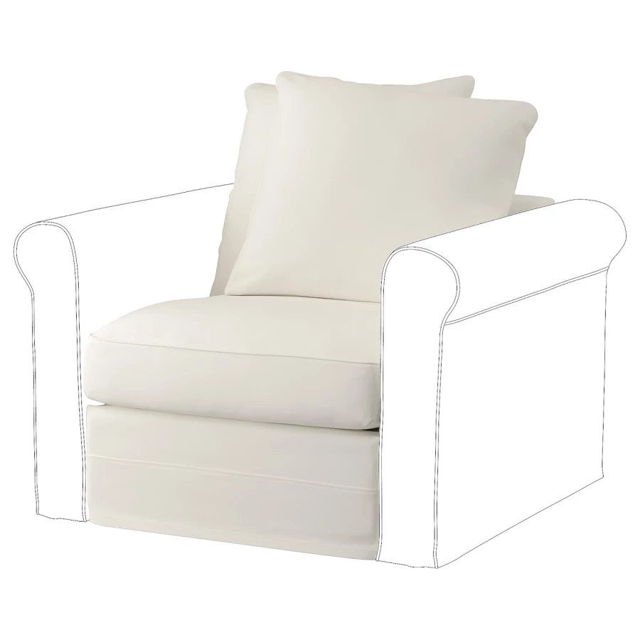 Чехол на 1-местную секцию - GRÖNLID / GRОNLID  IKEA/  ГРЕНЛИД ИКЕА, светло-бежевый (изображение №1)