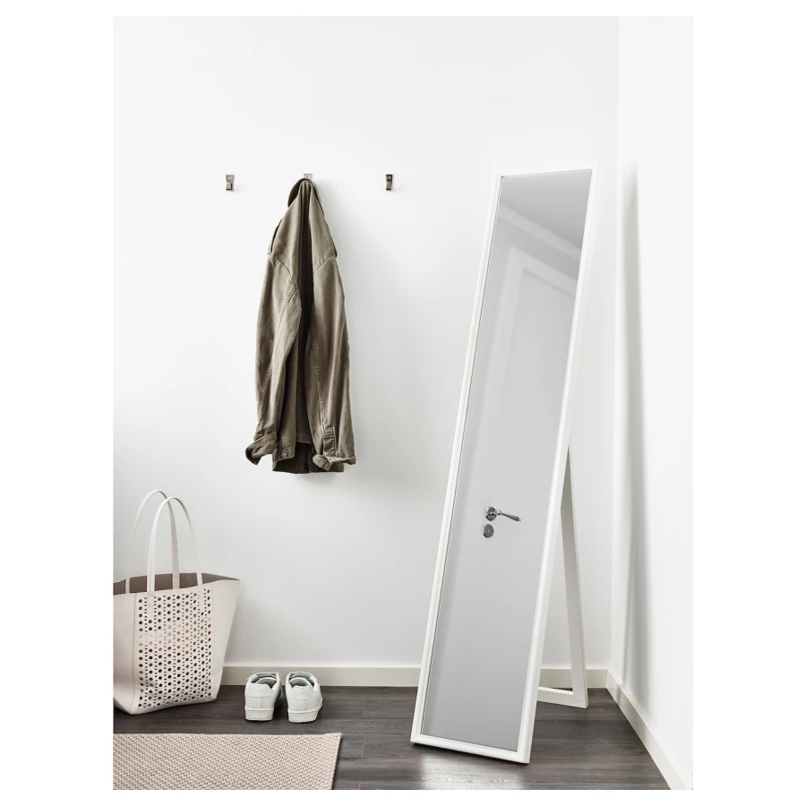 Зеркало - FLAKNAN IKEA/ ФЛАКНАН ИКЕА, 150х30 см, белый (изображение №2)