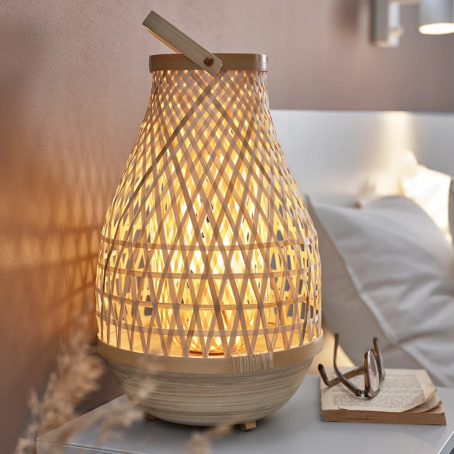Декоративное лампа - MISTERHULT  IKEA/ МИСТЕРХУЛТ ИКЕА,  36 см, бежевый (изображение №4)