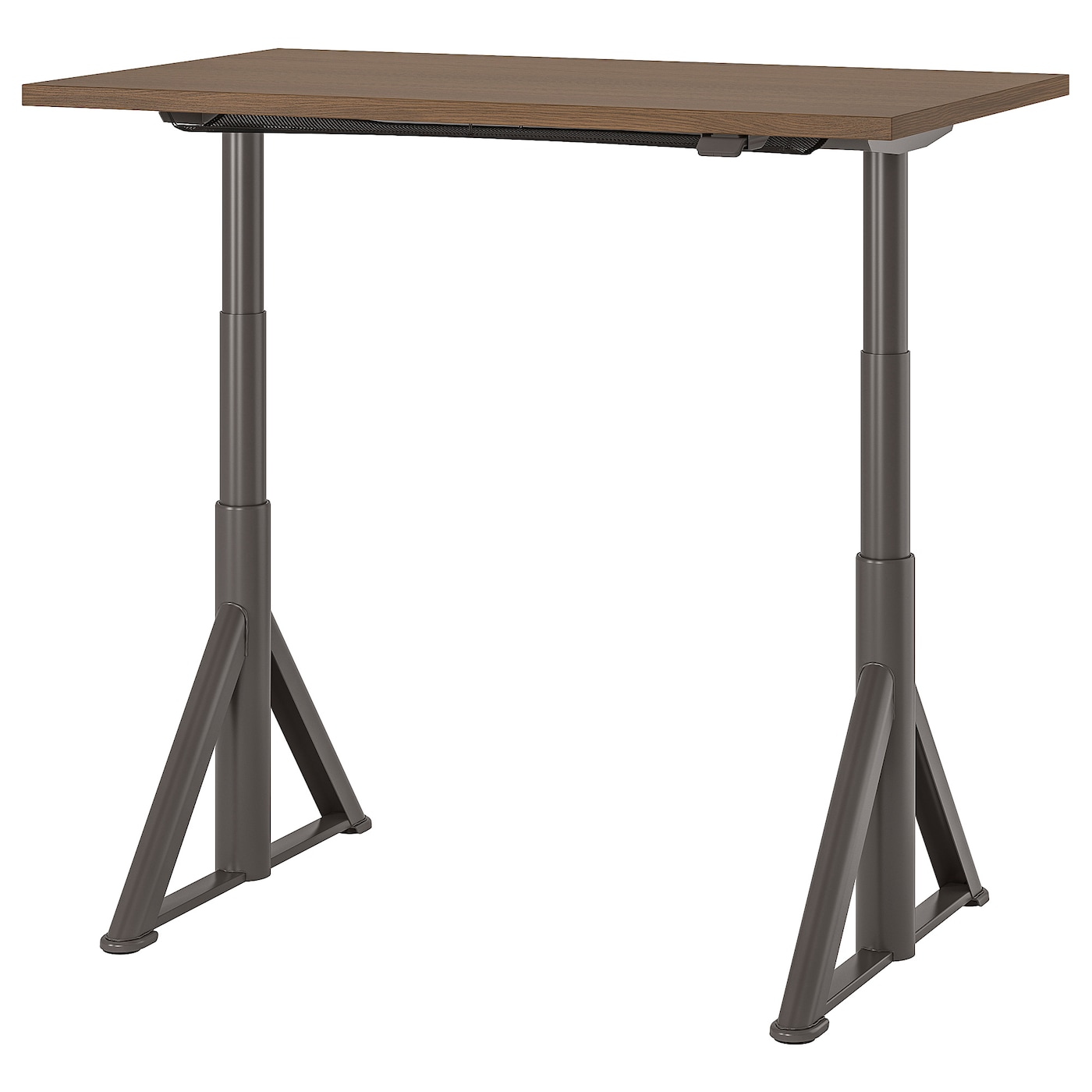 Письменный стол - IKEA IDÅSEN/IDASEN, 120х70х63-127 см, коричневый/темно-серый, ИДОСЕН ИКЕА