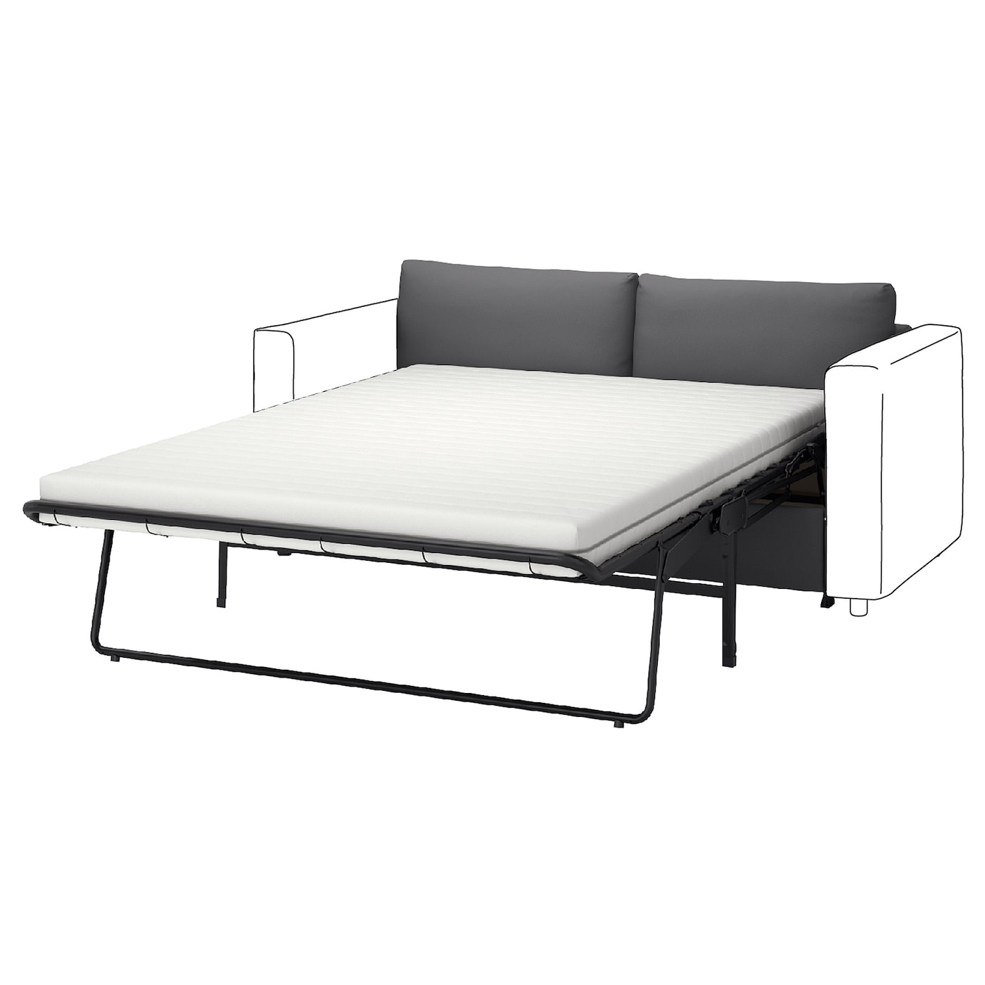 2-местный диван - IKEA VIMLE, 98x160см, черный, ВИМЛЕ ИКЕА