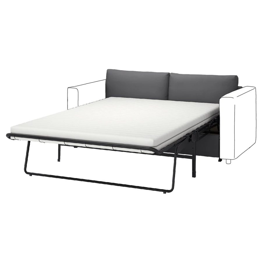 2-местный диван - IKEA VIMLE, 98x160см, черный, ВИМЛЕ ИКЕА (изображение №1)