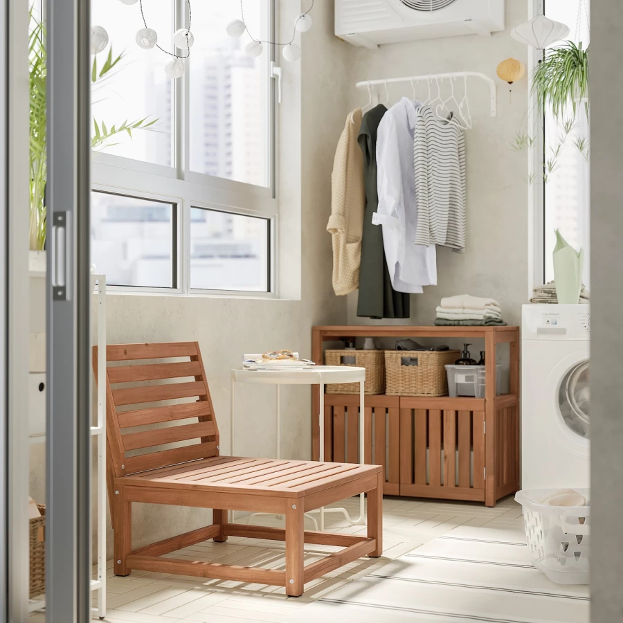 Кресло садовое - IKEA NÄMMARÖ/NAMMARO, 63x74x70 см, бежевый/светло-коричневый, НЭММАРО ИКЕА (изображение №2)
