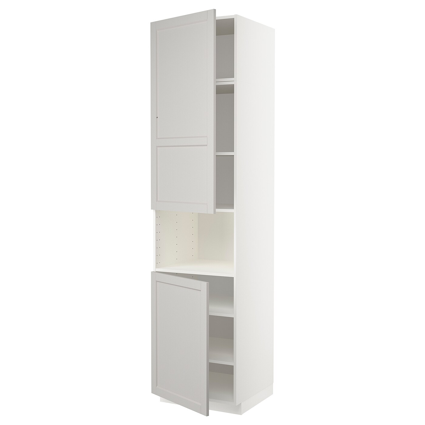 Кухонный шкаф-пенал - IKEA METOD/МЕТОД ИКЕА, 240х60х60 см, белый/серый