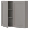 Настенный шкаф для ванной комнаты - ENHET IKEA/ ЭНХЕТ ИКЕА, 80х75х17 см, серый