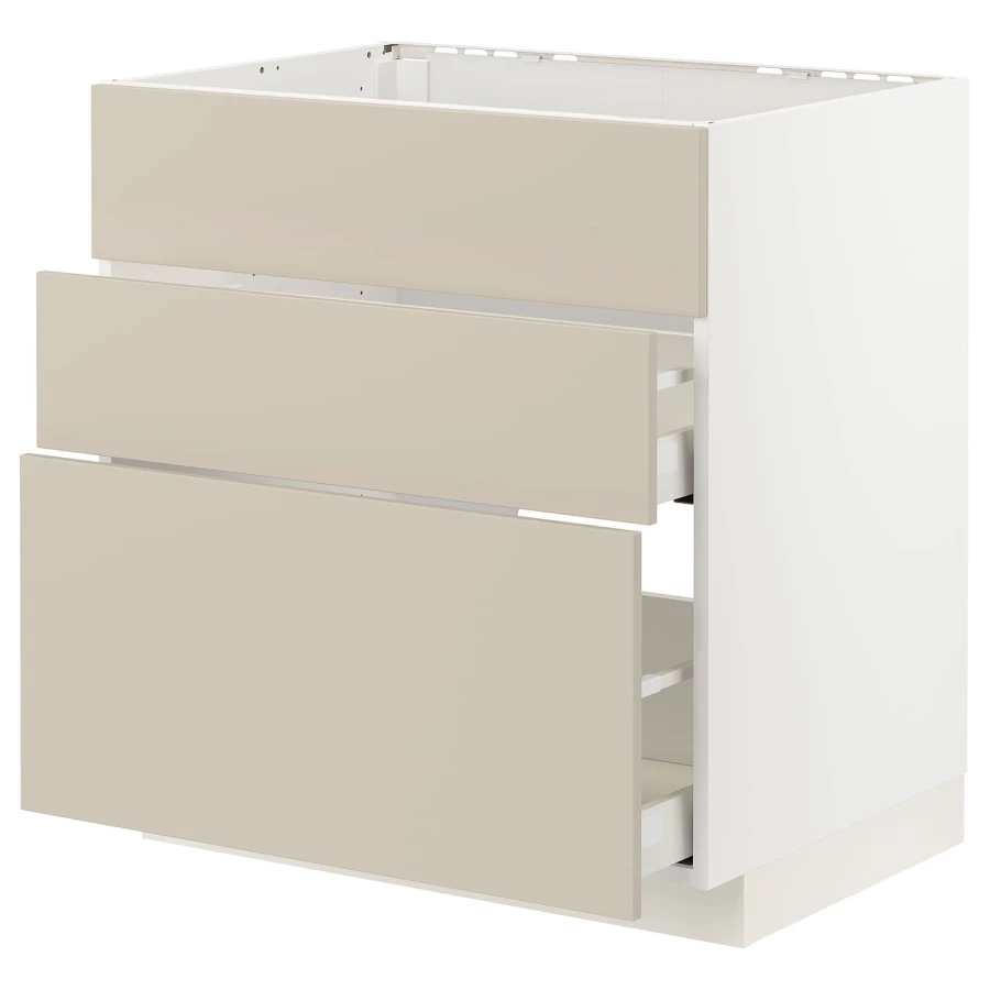 Напольный кухонный шкаф  - IKEA METOD MAXIMERA, 88x61,6x80см, белый/бежевый, МЕТОД МАКСИМЕРА ИКЕА (изображение №1)