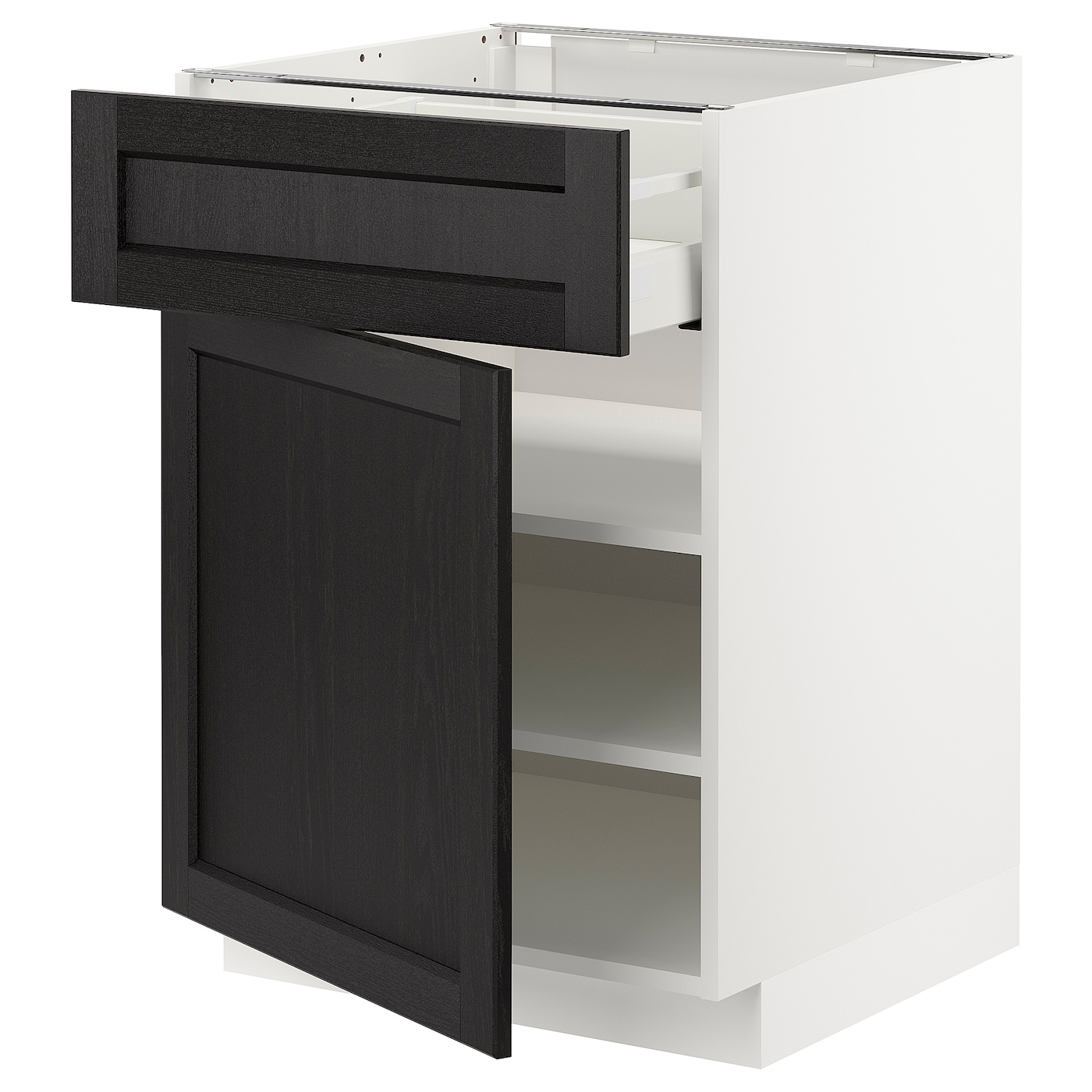 Напольный шкаф - IKEA METOD MAXIMERA, 88x62x60см, черный/белый, МЕТОД МАКСИМЕРА ИКЕА