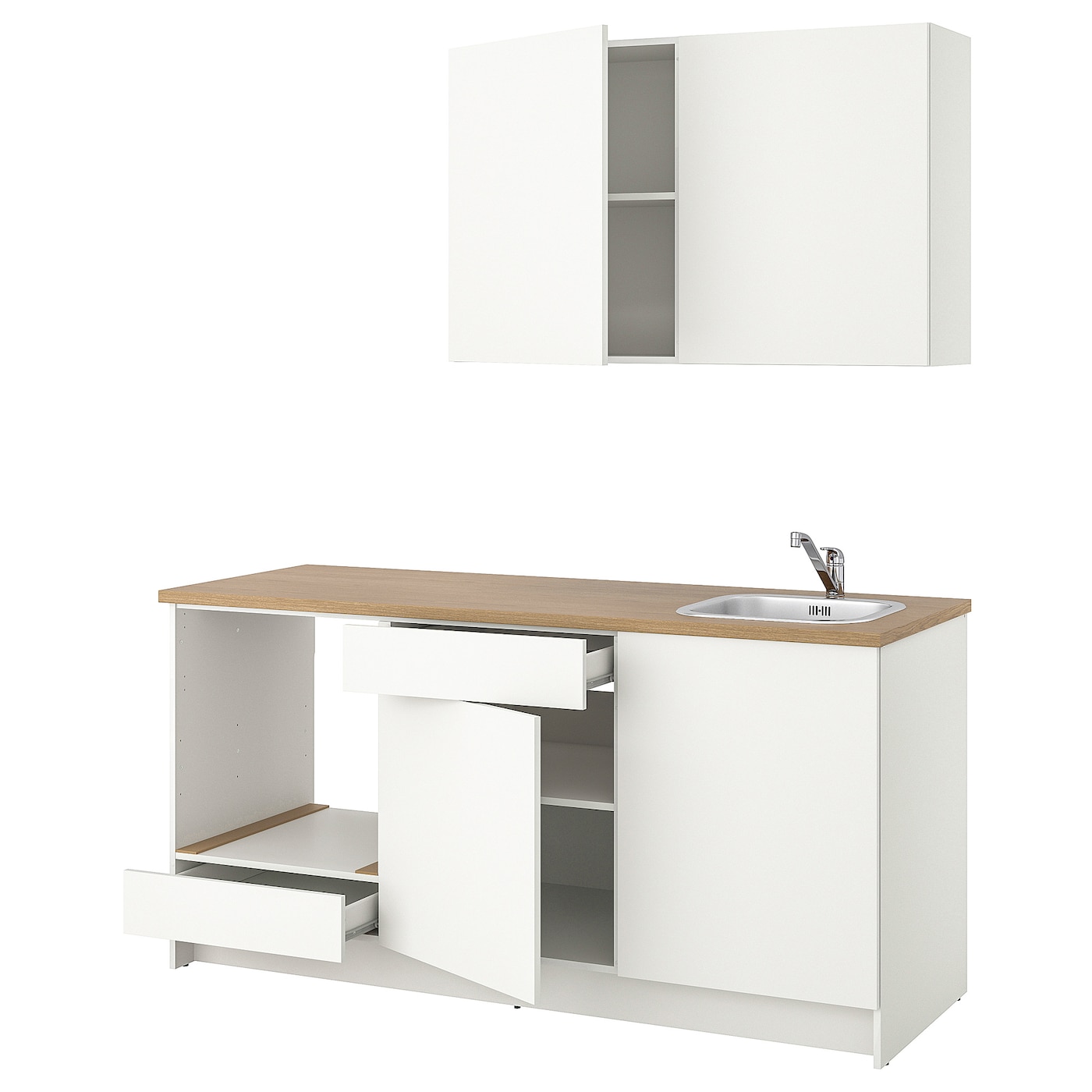 Кухонная комбинация для хранения вещей - KNOXHULT IKEA/ КНОКСХУЛЬТ ИКЕА, 180х61х220 см, бежевый/белый