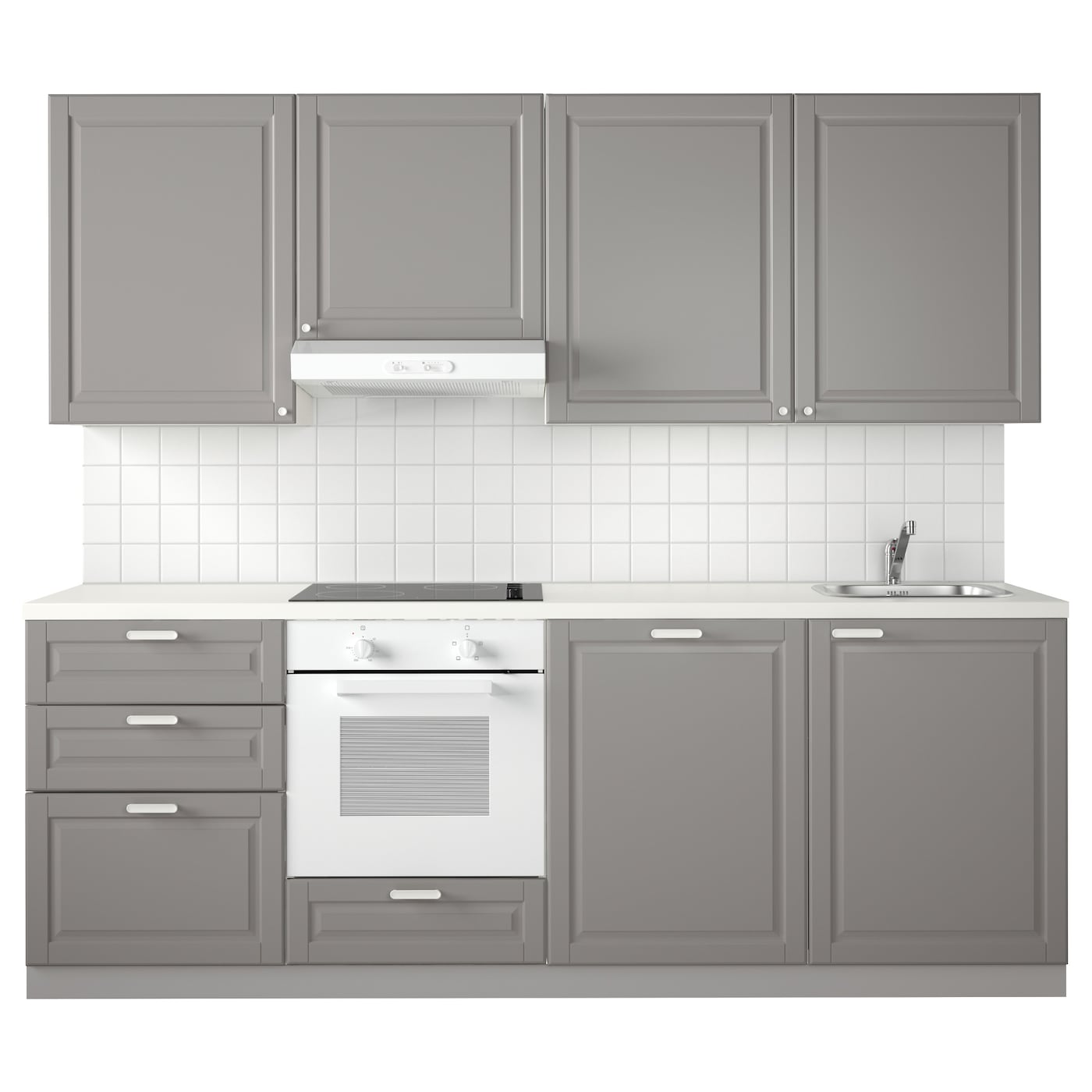 Модульный шкаф - METOD IKEA/ МЕТОД ИКЕА, 228х240 см, серый/белый