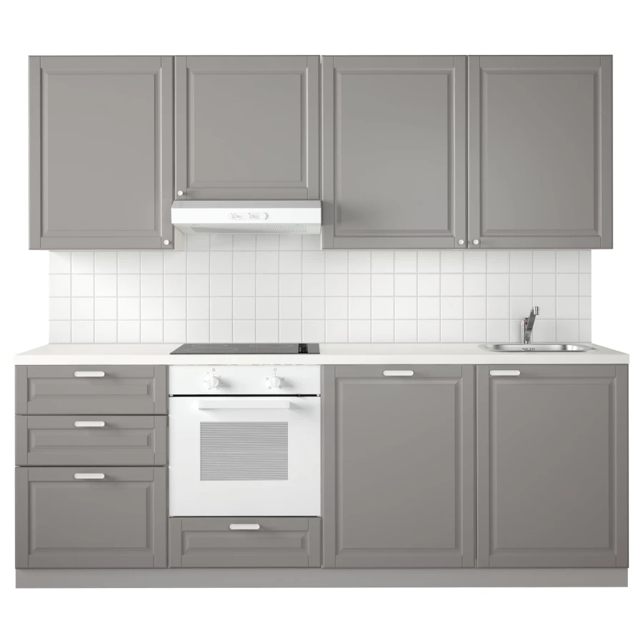 Модульный шкаф - METOD IKEA/ МЕТОД ИКЕА, 228х240 см, серый/белый (изображение №1)
