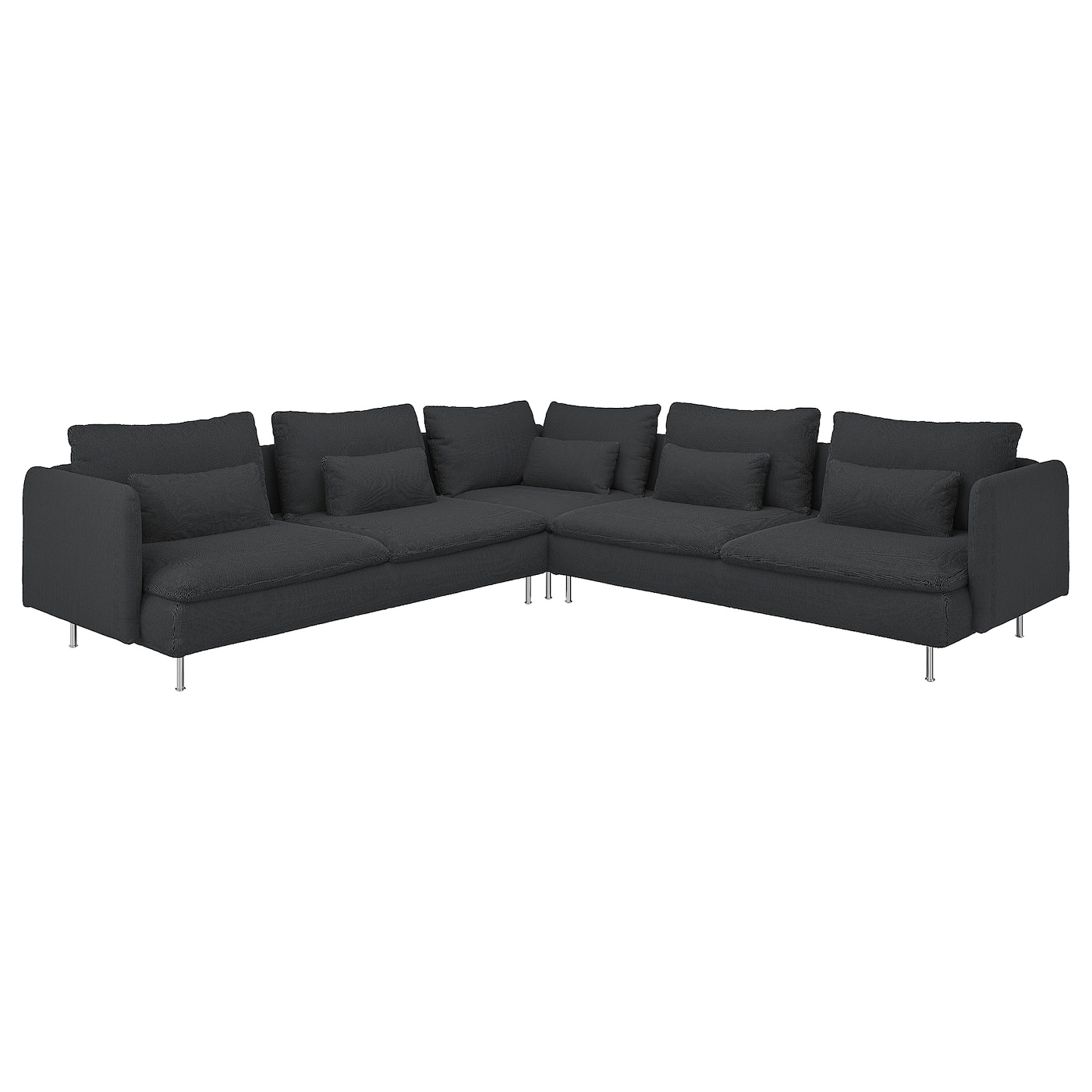 6-местный угловой диван - IKEA SÖDERHAMN/SODERHAMN, 99x291см, черный, СЕДЕРХАМН ИКЕА
