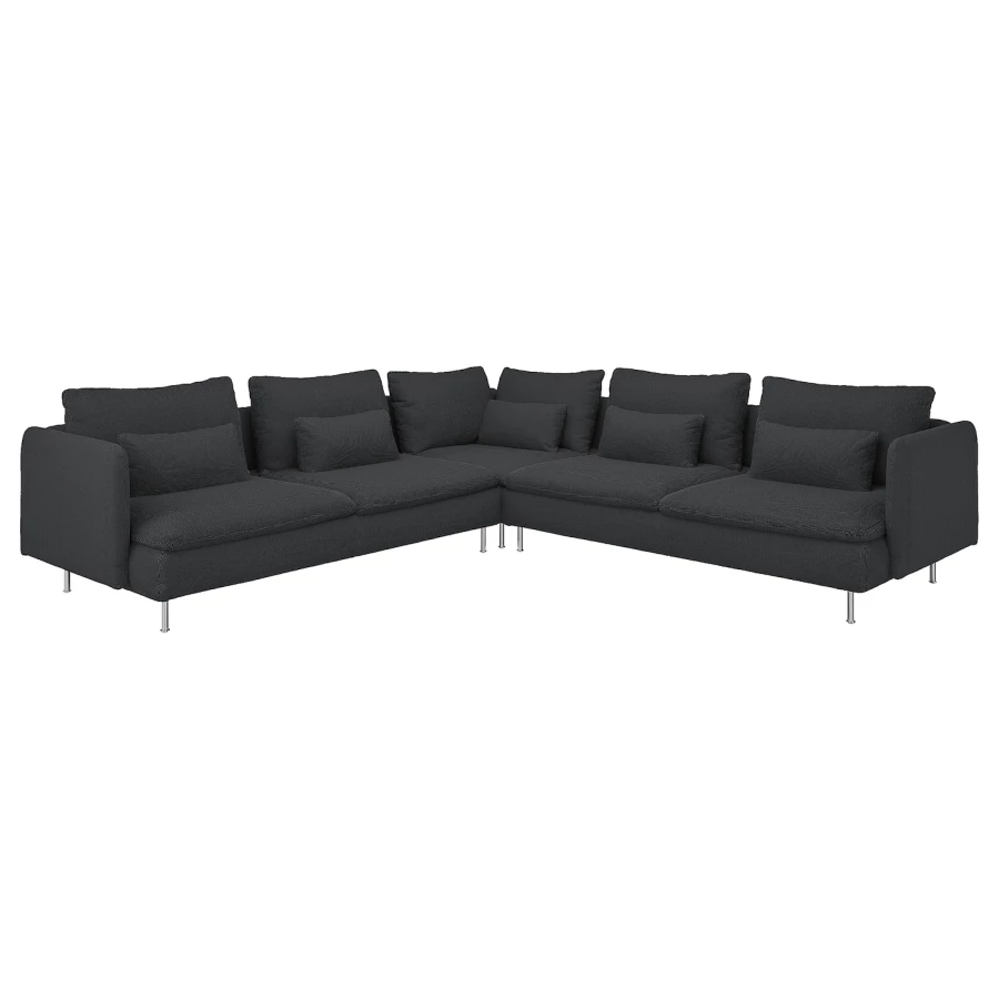 6-местный угловой диван - IKEA SÖDERHAMN/SODERHAMN, 99x291см, черный, СЕДЕРХАМН ИКЕА (изображение №1)