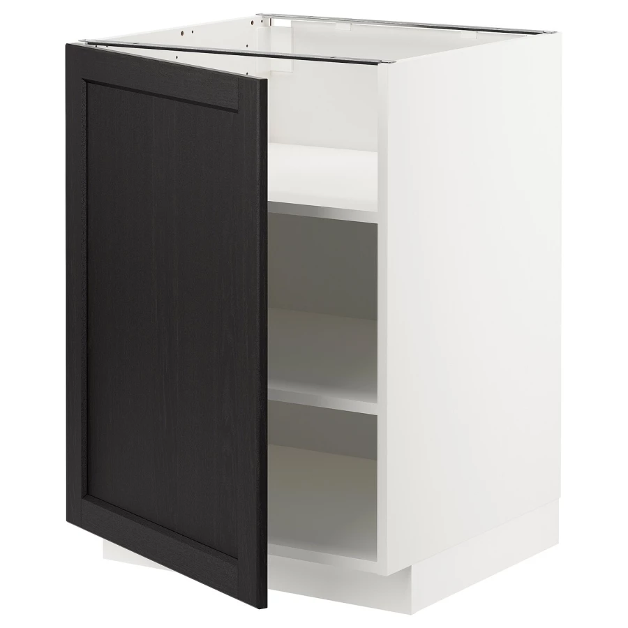 Тумба - IKEA METOD/МЕТОД ИКЕА, 80х60 см, черный/белый (изображение №1)