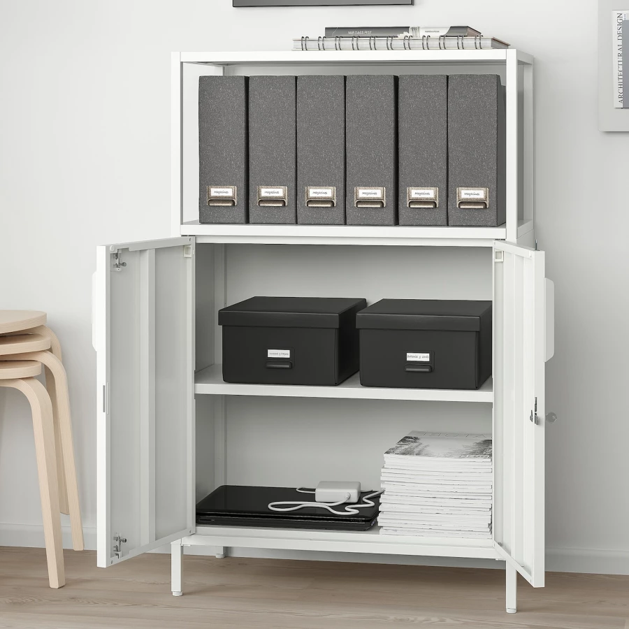 Комбинация шкафов - IKEA TROTTEN/ТРОТТЕН ИКЕА, 173х140 см, белый (изображение №2)