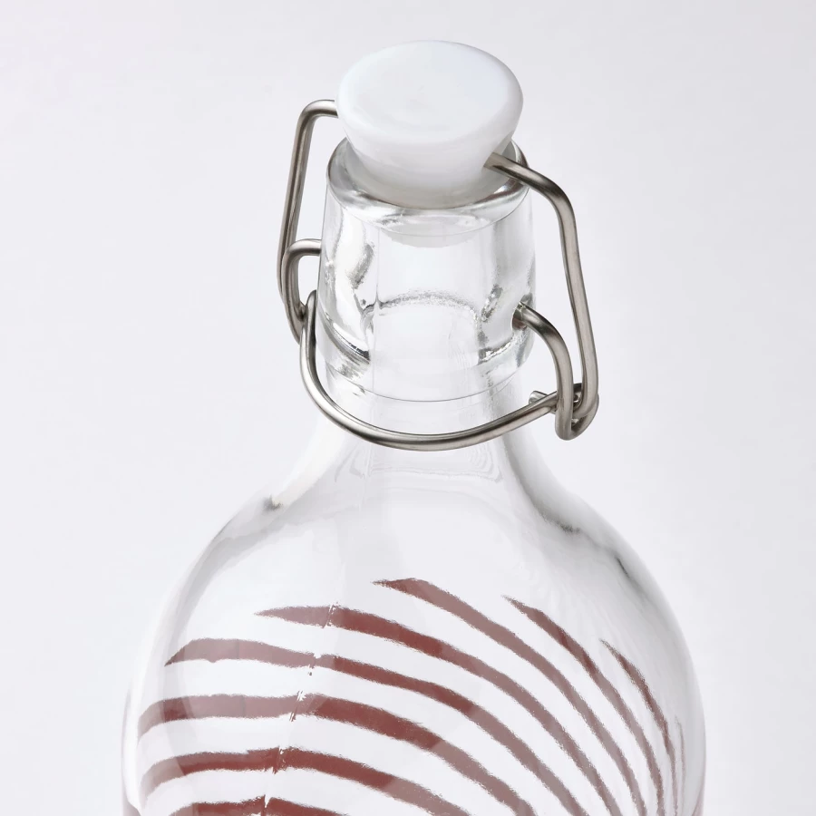 Бутылка с крышкой - IKEA KORKEN, 1 л, стекло/розовый, КОРКЕН ИКЕА (изображение №2)