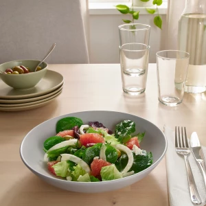 Второе фото. Набор тарелок, 4 шт. - IKEA FÄRGKLAR/FARGKLAR, 23 см, светло-серый, ФЭРГКЛАР ИКЕА