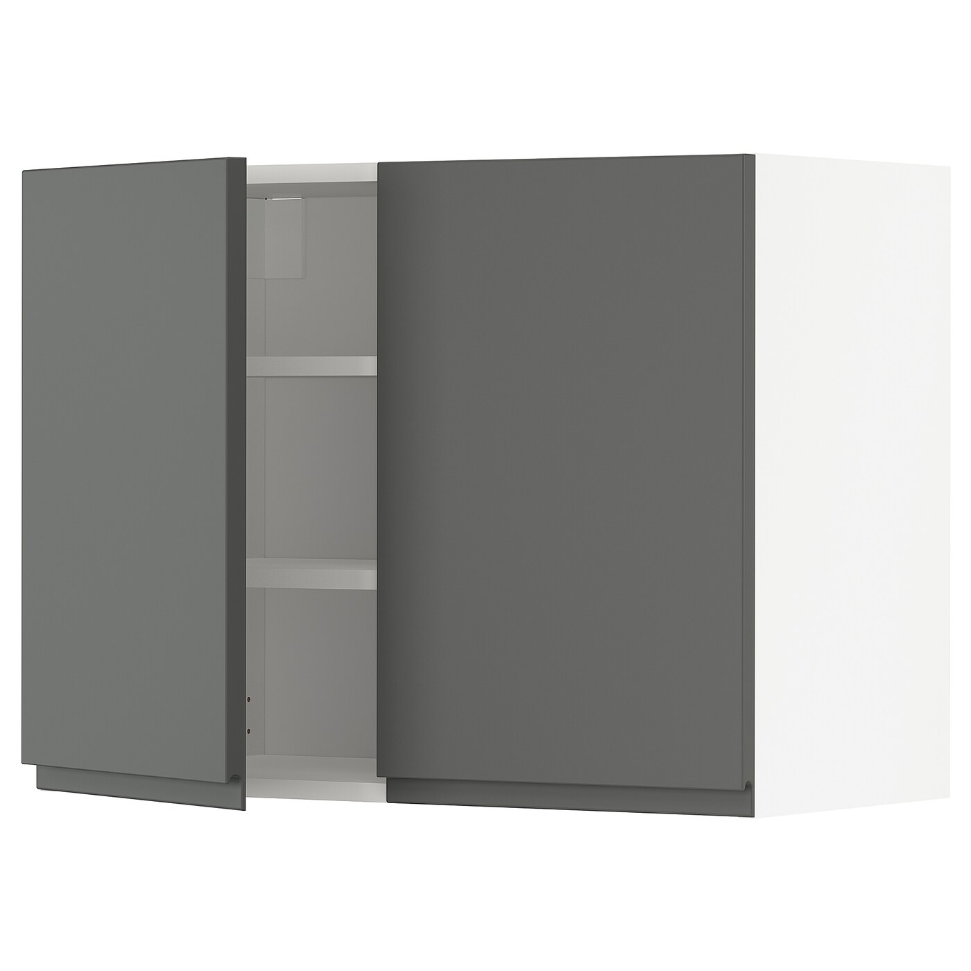Навесной шкаф с полкой - METOD IKEA/ МЕТОД ИКЕА, 80х60 см, белый/темно-серый