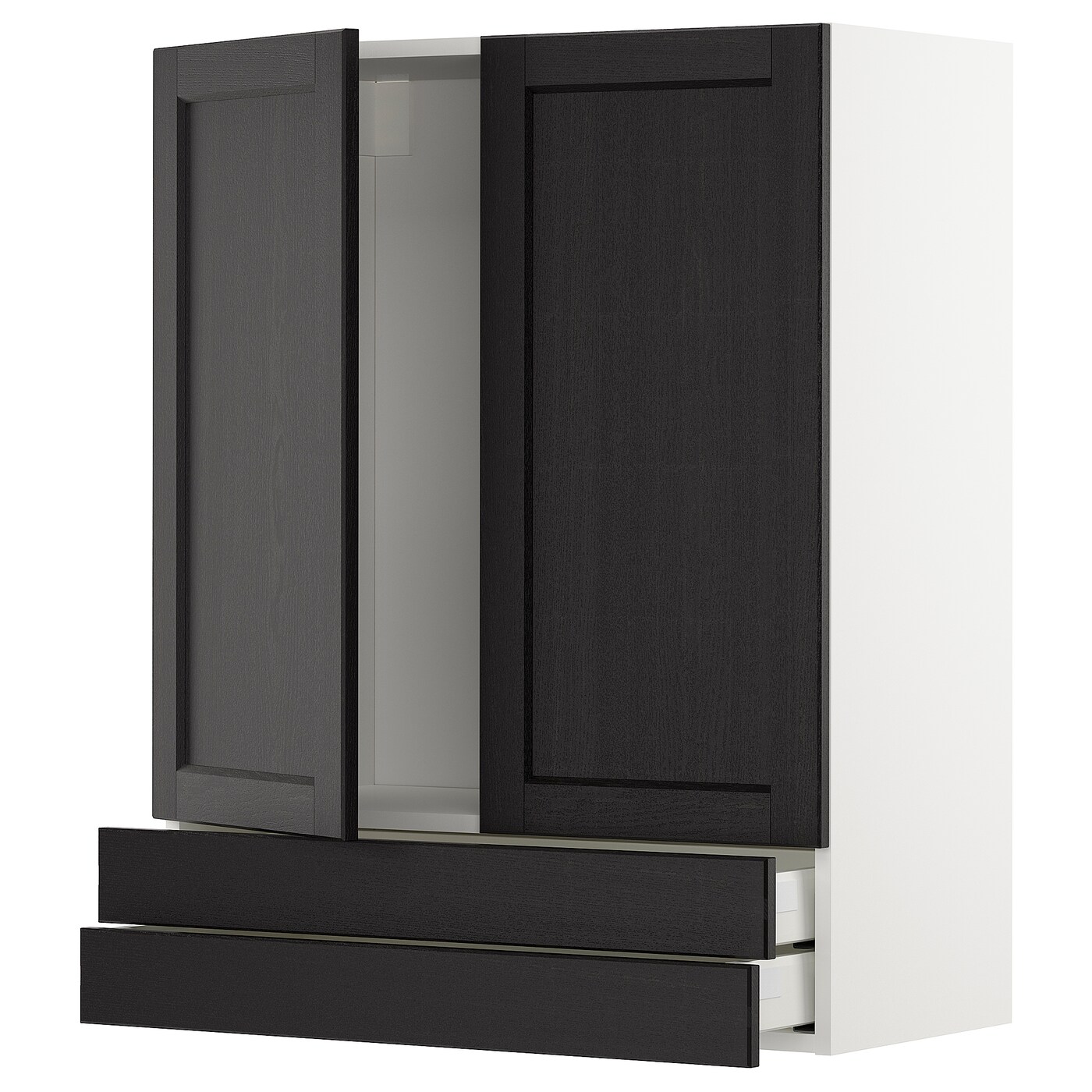 Шкаф  - METOD / MAXIMERA IKEA/  МЕТОД/МАКСИМЕРА ИКЕА, 100х80 см, белый/черный