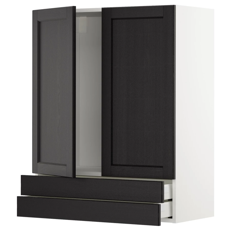 Шкаф  - METOD / MAXIMERA IKEA/  МЕТОД/МАКСИМЕРА ИКЕА, 100х80 см, белый/черный (изображение №1)