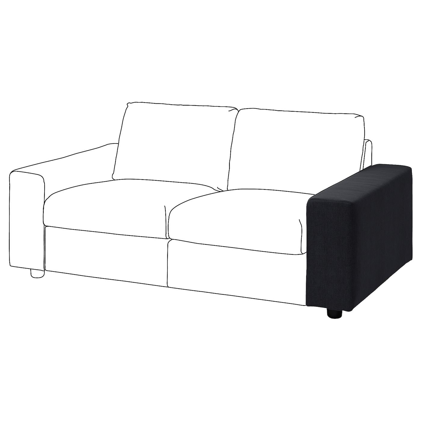 Подлокотник для дивана - IKEA VIMLE/ВИМЛЕ ИКЕА, 93х48х22 см, серый