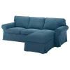 EKTORP 3-местный диван с козетком/Таллмира синий ИКЕА