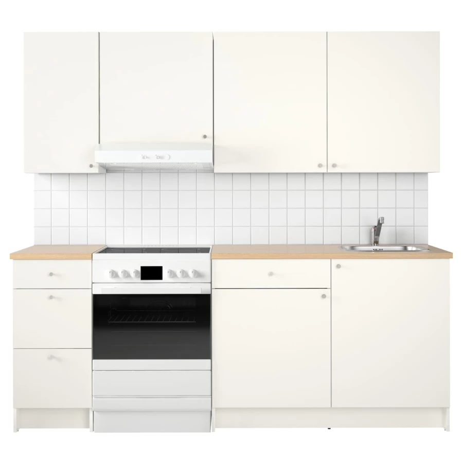 Кухонная комбинация для хранения - KNOXHULT IKEA/ КНОКСХУЛЬТ ИКЕА, 220х61х220 см, белый/бежевый (изображение №2)
