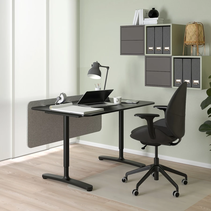Ширма для письменного стола - IKEA EILIF, 48x120см, светло-серый, ЭЙЛИФ ИКЕА (изображение №9)
