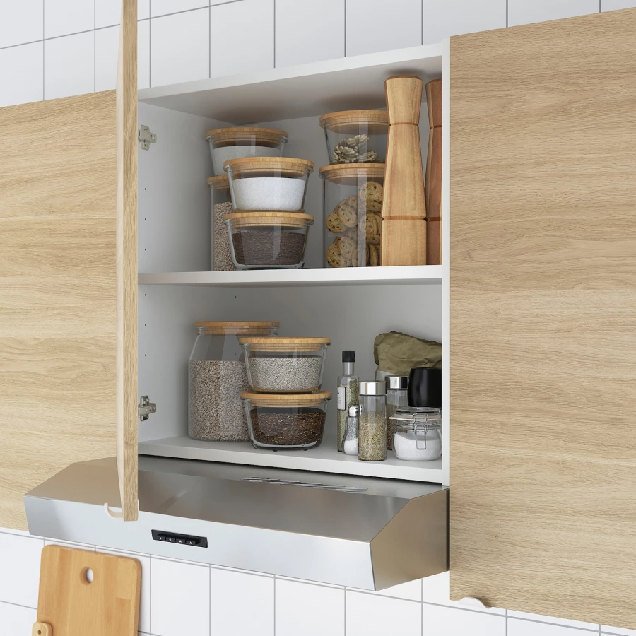 Кухонная комбинация угловая - ENHET  IKEA/ ЭНХЕТ ИКЕА, 190,5х228,5х75 см, белый/черный (изображение №8)