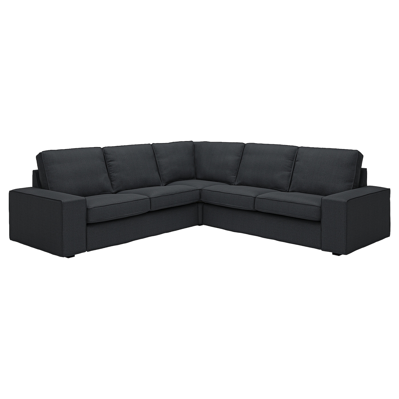 4-местный угловой диван - IKEA KIVIK, 83x95x257см, черный, КИВИК ИКЕА