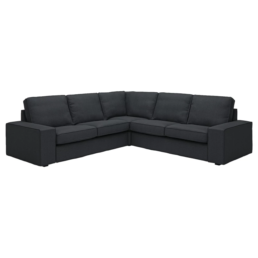 4-местный угловой диван - IKEA KIVIK, 83x95x257см, черный, КИВИК ИКЕА (изображение №1)