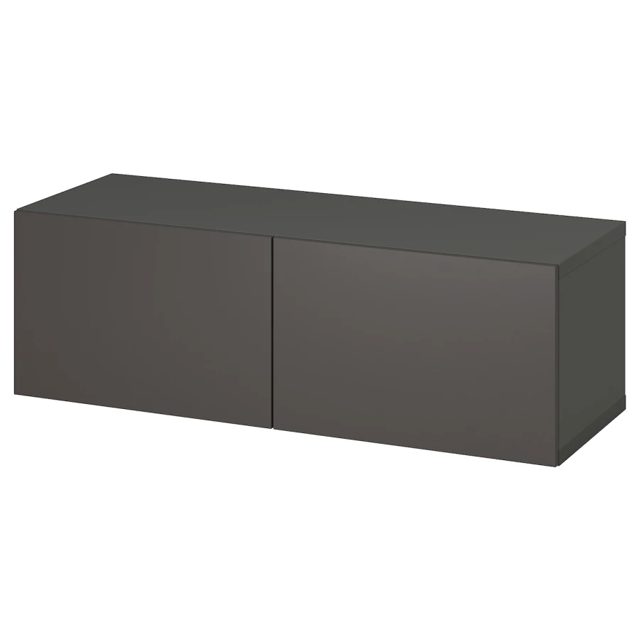 Комбинация для хранения - BESTÅ/ BESTА IKEA/ БЕСТА/БЕСТО ИКЕА, 120х38 см, темно-серый (изображение №1)