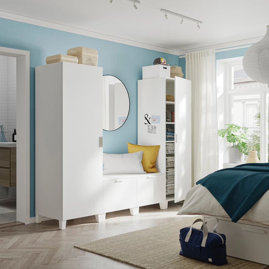 Платяной шкаф - PLATSA/FONNES/IKEA/ ПЛАТСА/ФОННЕС ИКЕА,240x57x191 см, белый (изображение №2)