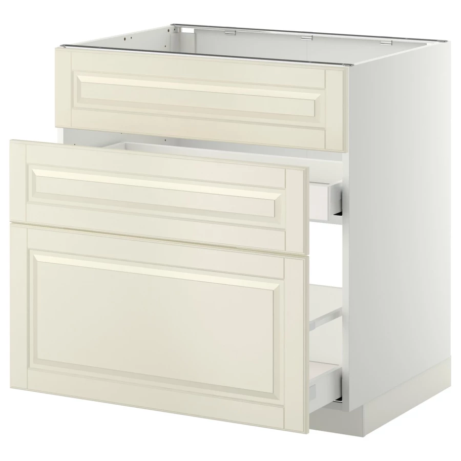 Напольный кухонный шкаф  - IKEA METOD MAXIMERA, 88x62x80см, белый/светло-бежевый, МЕТОД МАКСИМЕРА ИКЕА (изображение №1)