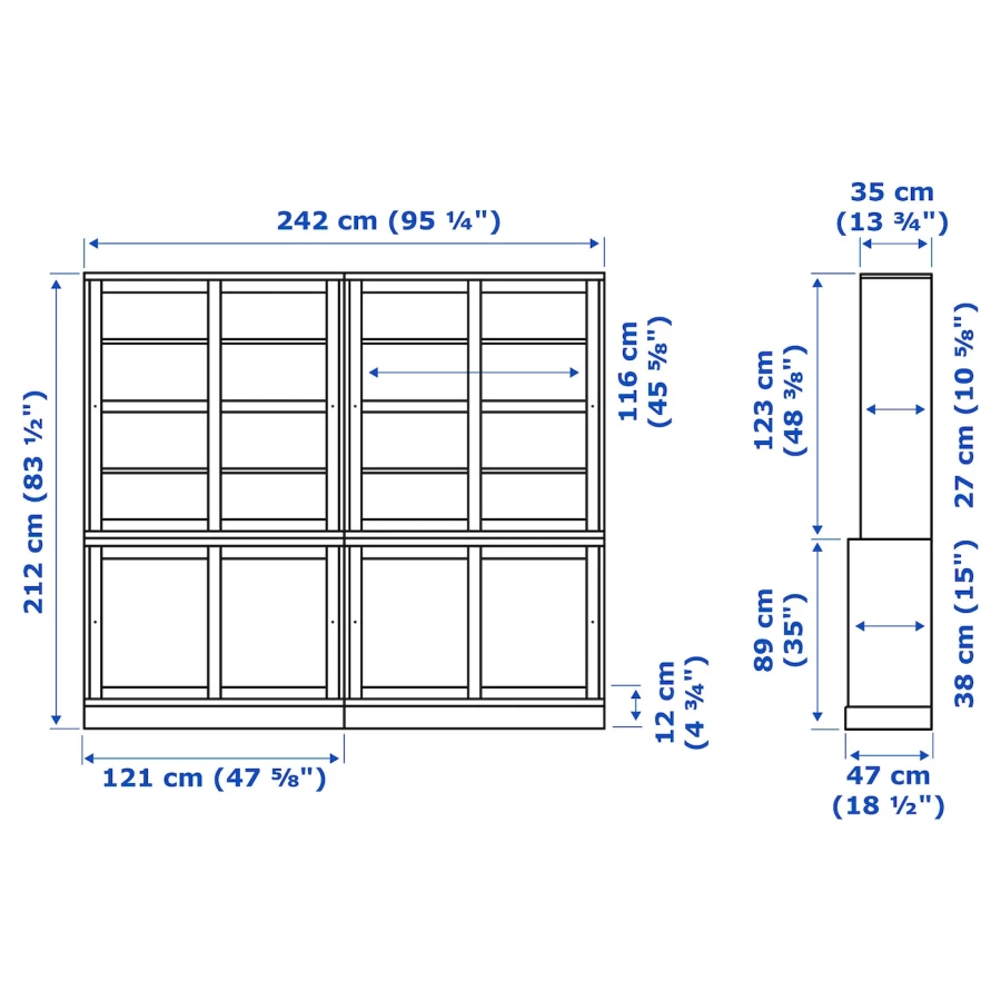 HAVSTA Комбинация раздвижных стеклянных дверей ИКЕА (изображение №4)