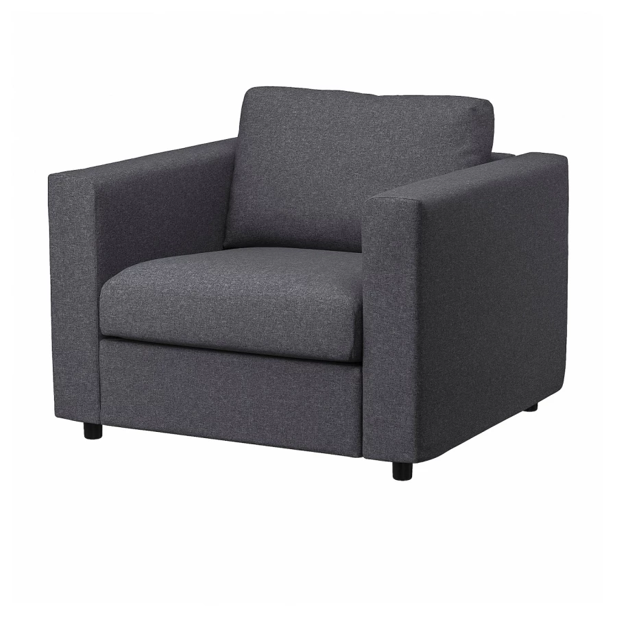 Кресло - IKEA VIMLE, 101х98х83 см, черный, ВИМЛЕ ИКЕА (изображение №1)